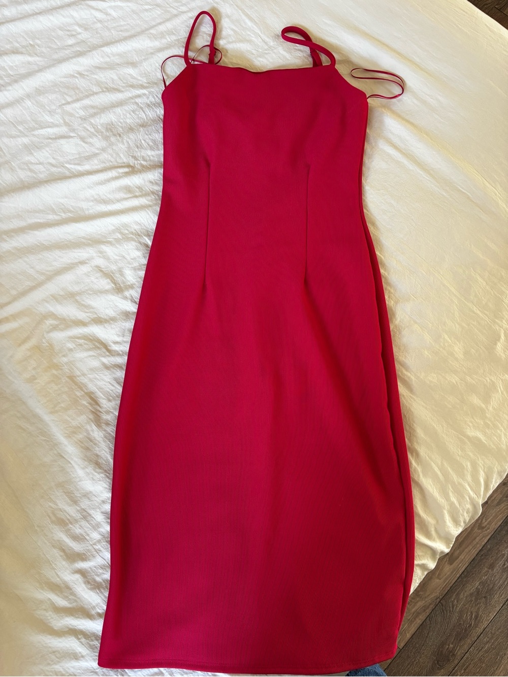 Elegant Red Slip Dress with Spaghetti Straps